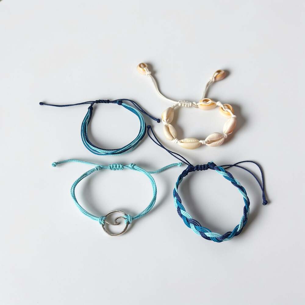 Boho Multilayer Shell Rope Bracelet Set - Picture 8 of 9